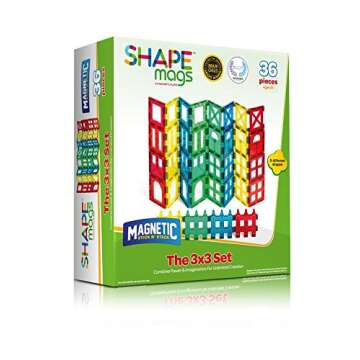 Shapemags 36 Piece Set 36 Pcs Magnet Building Tiles Magnetic Blocks - Accessories Set, Award Winning STEM Educational 3D Construction Blocks Set