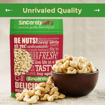 Whole Raw Cashews in 3 Pound Package - Sincerely Nuts