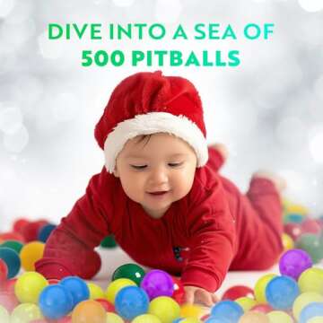 Playz Soft Plastic Mini Ball Pit Balls 500 Count - w/ 8 Vibrant Colors - Crush Proof, No Sharp Edges, Non Toxic, Phthalate & BPA Free for Baby Toddler Ball Pit, Play Tents & Tunnels Indoor & Outdoor