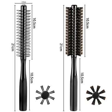 Geiserailie 2-Piece Round Hair Massage Brush Set for All Hair Types