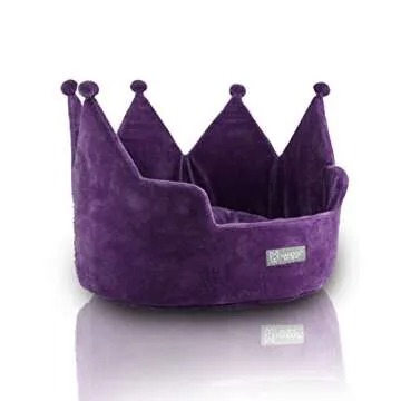 NANDOG Pet Gear Crown Cozy Round Dog and Cat Bed Collection Washable Indoor Pet Bed for Small Breeds...