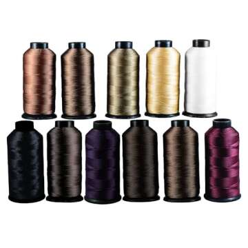 Dollylocks Bonded Nylon Hair Weaving Thread - Heavy Duty & Thicker String Hair Threads for Hair Extensions, Real & Synthetic Dreadlocks, Custom Wigs, Braids, 4oz-1400m/spool (Black)