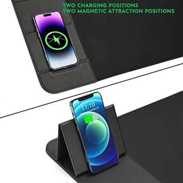 WeYingLe Wireless Charging Mouse Pad 15W Fast Charging with Foldable Phone Holder Gaming Mouse Pad E...