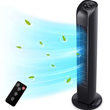 Uthfy Oscillating Tower Fan with Remote, Electric Standing Tower Fan Floor Fan for Bedroom Indoor Of...