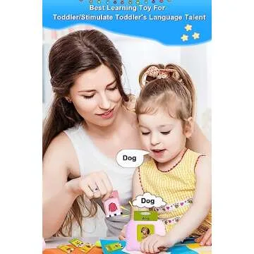 ABC 224 Sight Words Talking Flash Cards Alphabet Toy， Educational Pocket Speech Autism Therapy Sensory Toys，Letters Numbers Learning Flash Cards Gift Toys for Toddler Boys Girls Ages 234-Pink