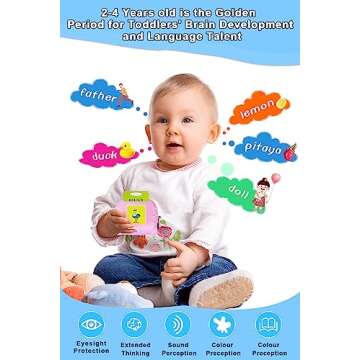 ABC 224 Sight Words Talking Flash Cards Alphabet Toy， Educational Pocket Speech Autism Therapy Sensory Toys，Letters Numbers Learning Flash Cards Gift Toys for Toddler Boys Girls Ages 234-Pink