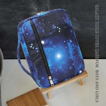 JIANYA Bible Cover for Boys Kids Bible Case Book Cover Case Galaxy Church Bag Childrens Bible Protec...