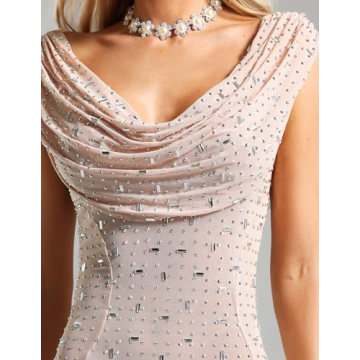 Diamante Mesh Dress for Women Stylish Party Dress Elegant Night Out