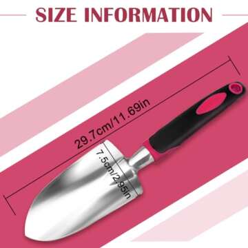 Garden Trowels - NEWGF Heavy-Duty Manganese Steel Super Garden Hand Trowels-Dig, Shovel and Plant -Black/Red