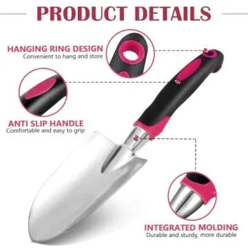 Garden Trowels - NEWGF Heavy-Duty Manganese Steel Super Garden Hand Trowels-Dig, Shovel and Plant -Black/Red