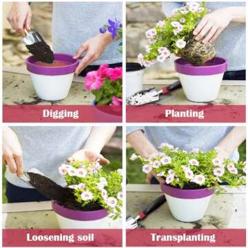 Garden Trowels - NEWGF Heavy-Duty Manganese Steel Super Garden Hand Trowels-Dig, Shovel and Plant -Black/Red