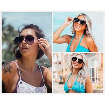 WearMe Pro - Oversized Aviator Sunglasses, Gradient Black - Large UV Protection Lenses