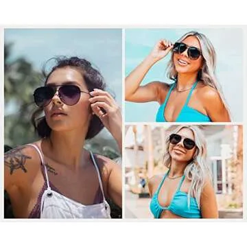 WearMe Pro - Oversized Aviator Sunglasses, Gradient Black - Large UV Protection Lenses