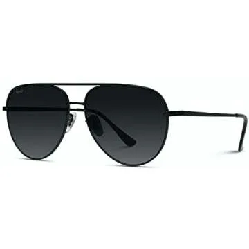 WearMe Pro - Oversized Aviator Sunglasses, Gradient Black - Large UV Protection Lenses