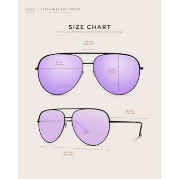 WearMe Pro - Oversized Aviator Sunglasses, Gradient Black - Large UV Protection Lenses