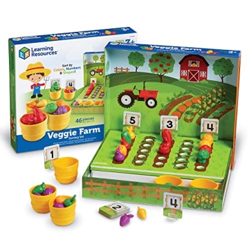 Learning Resources Veggie Farm Sorting Set - Educational Color Sorting Toy for Ages 3+