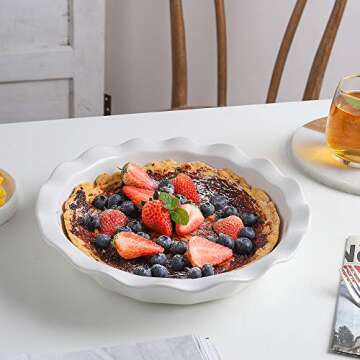 KOOV 9 Inch Ceramic Pie Dish for Elegant Baking
