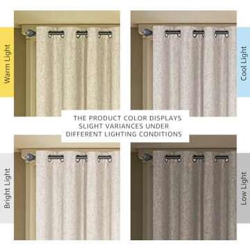 H.VERSAILTEX Linen Blackout Curtains Durable Thick Textured Linen Look 100% Blackout Patio Door Curtain Anti Rust Grommet Extra Wide Sliding Door Curtain Panel, W100 x L108 inch - Natural