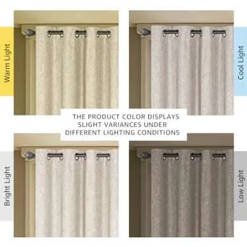 H.VERSAILTEX Linen Blackout Curtains Durable Thick Textured Linen Look 100% Blackout Patio Door Curtain Anti Rust Grommet Extra Wide Sliding Door Curtain Panel, W100 x L108 inch - Natural