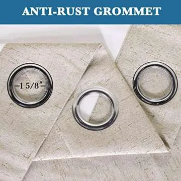 H.VERSAILTEX Linen Blackout Curtains Durable Thick Textured Linen Look 100% Blackout Patio Door Curtain Anti Rust Grommet Extra Wide Sliding Door Curtain Panel, W100 x L108 inch - Natural