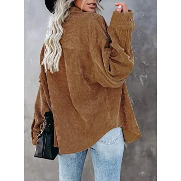 Astylish Women's Corduroy Button Down Shirt for Comfort & Style