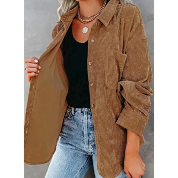 Astylish Women's Corduroy Button Down Shirt for Comfort & Style