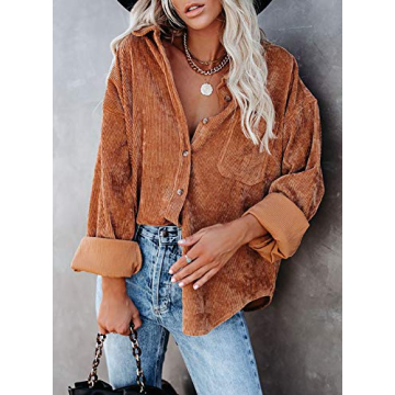 Astylish Women's Corduroy Button Down Shirt for Comfort & Style