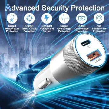 Fast Car Charger, 48W Dual Port USB A and USB C Car Charger Adapter with 2Pack 6ft High Speed Charging L ightning Cable for i Phone 14 Pro/13 Pro Max/12 Mini/11/SE/X/8 Plus, i Pad and More