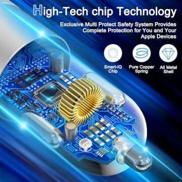 Fast Car Charger, 48W Dual Port USB A and USB C Car Charger Adapter with 2Pack 6ft High Speed Charging L ightning Cable for i Phone 14 Pro/13 Pro Max/12 Mini/11/SE/X/8 Plus, i Pad and More