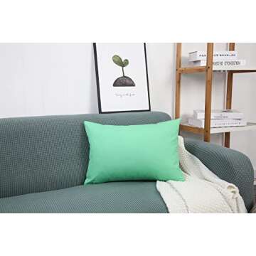 TangDepot Handmade Decorative Solid 100% Cotton Canvas Throw Pillow Covers/Cushion Covers, 45 Colors...