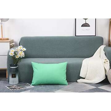 TangDepot Handmade Decorative Solid 100% Cotton Canvas Throw Pillow Covers/Cushion Covers, 45 Colors Available - (12" x 20" , Mint Green, 1 Count (Pack of 1))