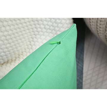 TangDepot Handmade Decorative Solid 100% Cotton Canvas Throw Pillow Covers/Cushion Covers, 45 Colors Available - (12" x 20" , Mint Green, 1 Count (Pack of 1))