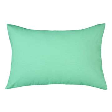 TangDepot Handmade Decorative Solid 100% Cotton Canvas Throw Pillow Covers/Cushion Covers, 45 Colors Available - (12" x 20" , Mint Green, 1 Count (Pack of 1))