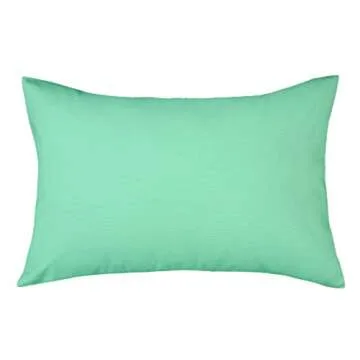 TangDepot Handmade Decorative Solid 100% Cotton Canvas Throw Pillow Covers/Cushion Covers, 45 Colors Available - (12" x 20" , Mint Green, 1 Count (Pack of 1))