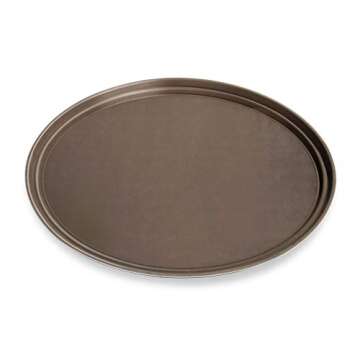 New Star Foodservice 25606 Non-Slip Tray, Plastic, Rubber Lined, Oval, 24 x 29-Inch, Brown