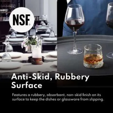 New Star Foodservice 25606 Non-Slip Tray, Plastic, Rubber Lined, Oval, 24 x 29-Inch, Brown