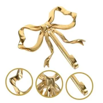Zerodeko Bow Hook Bow Shaped Wall Hook Wall Peg Hook Single Hanger Vintage Wall Hooks Towel Robe Hook Gold Wall