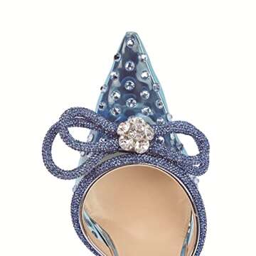 MIRAAZZURRA Elegant High Heeled Rhinestone Mules for Women