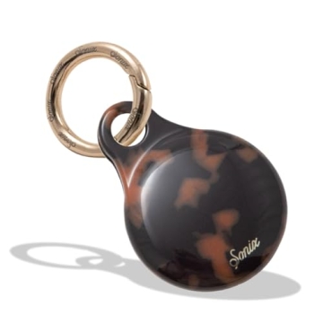 Sonix Brown Tort AirTag Cases with Keychain for Stylish Security