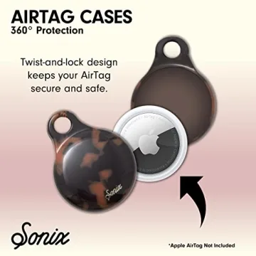 Sonix Brown Tort AirTag Cases with Keychain for Stylish Security
