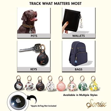 Sonix Brown Tort AirTag Cases with Keychain for Stylish Security