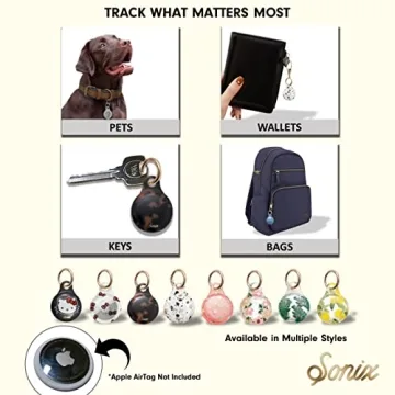 Sonix Brown Tort AirTag Cases with Keychain for Stylish Security