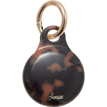 Sonix Brown Tort AirTag Cases with Keychain for Stylish Security