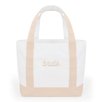 xo, Fetti Neutral Bride Tote Bag | Beige Bachelorette Party Decorations, Cute Bride To Be Accessory,...