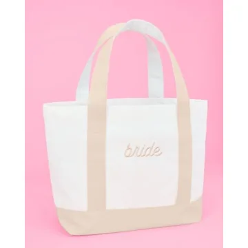 Neutral Bride Tote Bag - Chic Bride Accessory