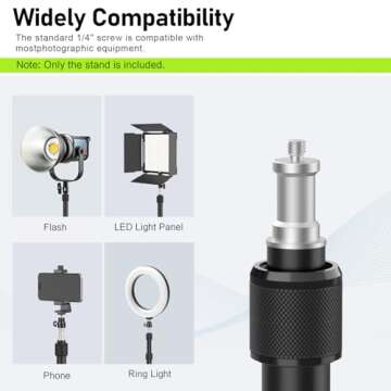 2 Pack Camera Desk Mount with 1/4" 3/8" Screws Ball Head Camera,17-41" Desk Camera Mount, Adjustable Aluminum Desktop Light Stand, for DSLR Camera, Ring Light