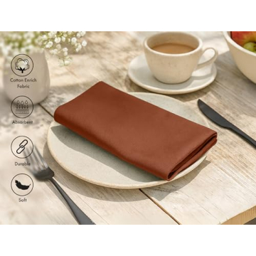 Ruvanti Cloth Napkins Set of 12, 18x18 Inch, Soft & Absorbent Cotton Enrich Dinner Napkins for Hotel...