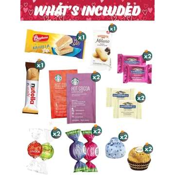 Heart Shaped Basket Assorted Gourmet Chocolates and Cookies, 2 Hot Cocoa and Unique Heart Shape Bask...