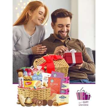 Heart Shaped Basket Assorted Gourmet Chocolates and Cookies, 2 Hot Cocoa and Unique Heart Shape Basket for Couples Easter Wife Husband Mothers Fathers