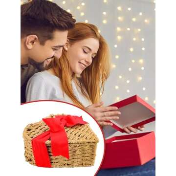 Heart Shaped Basket Assorted Gourmet Chocolates and Cookies, 2 Hot Cocoa and Unique Heart Shape Basket for Couples Easter Wife Husband Mothers Fathers